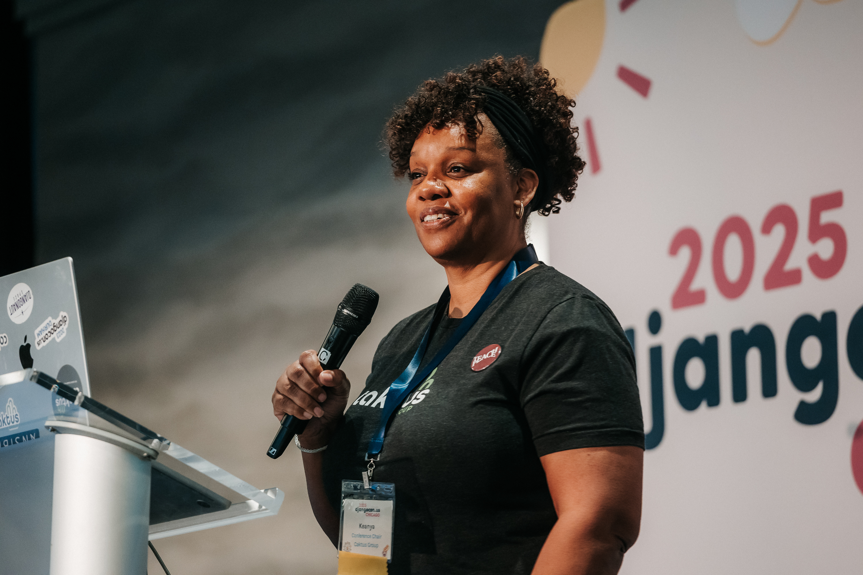 Keanya Phelps speaking at DjangoCon